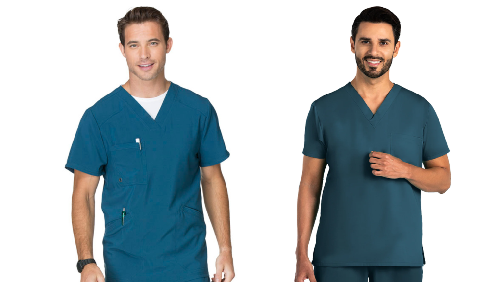 differentiate between scrubs Athletic-Inspired  Scrub Styles vs. Antimicrobial Scrub Styles