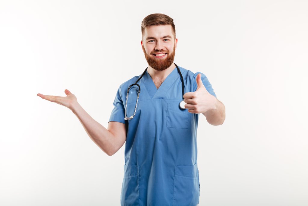 caring for Men's medical Scrubs