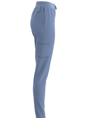 Female Scrub Bottom – Groove – Fold – Joggers – 8 Pockets – Ceilblue4