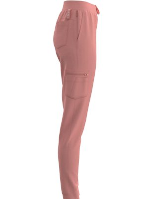 Female Scrub Bottom – Groove – Utility – Joggers – 12 Pockets – Candlelight Peach4