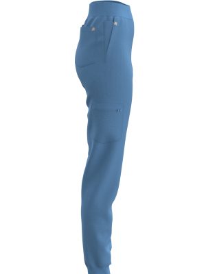 Women Scrub Bottom – The Classic – Utility – Cargo Inseam Joggers – 9 Pockets- Ceilblue4